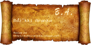 Bükki Aranka névjegykártya